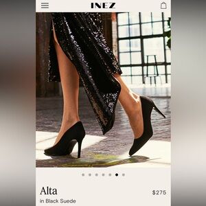 Inez Alta Black Suede Pumps